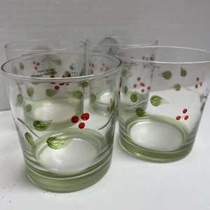 4 Royal Doulton Holiday Gooseberry On the Rocks Drinking Glasses - Picture 1 of 3