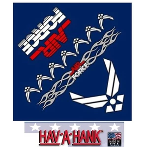 USA MADE US UNITED STATES AIR FORCE FLAMES BANDANA HEAD WRAP HANKY Scarf Scarve - Picture 1 of 1