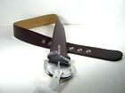 MICHAEL KORS MK Women's Genuine Leather Belt Burgundy With Silver Buckle M or L