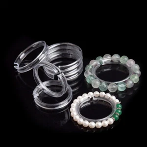 20 pezzi portabraccia acrilico plastica rotondo orologio braccialetto espositore rack S/L - Foto 1 di 14