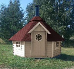 Grillkota mit Grillanlage Pavillon Gartenhaus Grillhütte Kota Grillhaus Holz - Bild 1 von 11