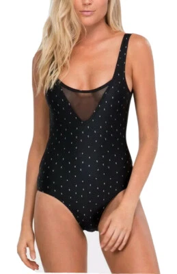 VZ VonZipper Rain Black Mesh One Piece Swimsuit. Size 6 - 8. NWT, RRP $89.99 Foto 1 de 2
