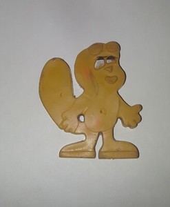 Vtg. 1969  2 1/8"  Rocky The Flying Squirrel Rubber Lucky Charms Cereal  Premium