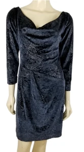 Geri Gerard Collection cowl neck sheath blue glittery cocktail dress sz 6 - Picture 1 of 9