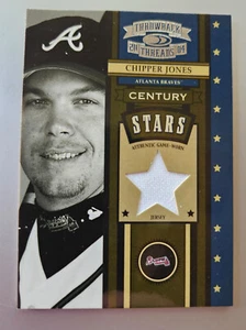 Chipper Jones 2004 Donrusss Throwback Threads Game-Used Jersey Card #'d 32/50 - Picture 1 of 7