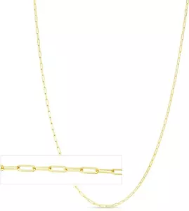 Floreo 14k Yellow Gold/White Gold/Rose Gold 1.5mm Solid Paperclip Chain Necklace - Picture 1 of 12
