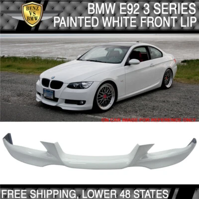 Fits 07-10 BMW E92 E93 3-Series Coupe Convertible Alpine White Front Bumper Lip - Image 1 of 4