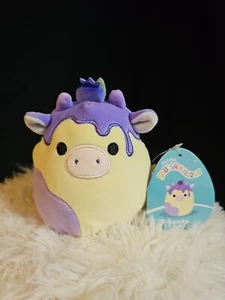 Benito die Heidelbeerkuh 5 Zoll Squishmallows Stoff Plüsch sehr selten neu mit Etikett - Bild 1 von 6