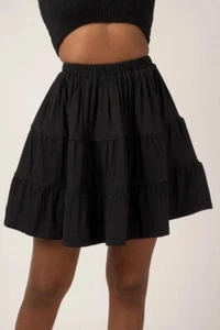 BNWT Exoticathletica Black Tiered Mini Skirt Size S-M (4-12) RRP$74.99 6 8 10 12 - Picture 1 of 6