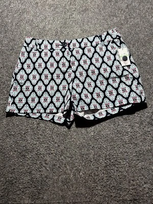 Pantalones Cortos Crown & Ivy Para Mujer Talla 8P Azul Marino Floral Frontal Algodón Foto 1 de 4