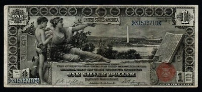 1896 $1 Large Size EDUCATIONAL SERIES CRISP VF+/XF Silver Certificate! - Image 1 of 2