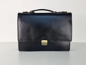 XL Elegant Leather Briefcase, Soft Genuine Italian Handmade Natural Leather - Foto 1 di 12