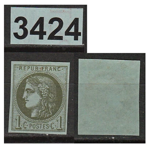 3424 FRANCE TIMBRE N° 39C NEUF SANS GOMME 1870 COTE 100 - Imagen 1 de 1