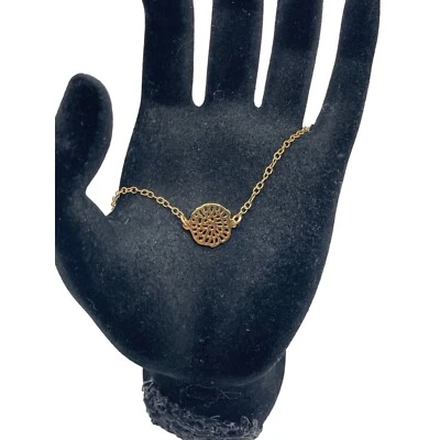 GorJana bracelets gg 14k gold filled chain filigree pendant 7" - Image 1 of 4