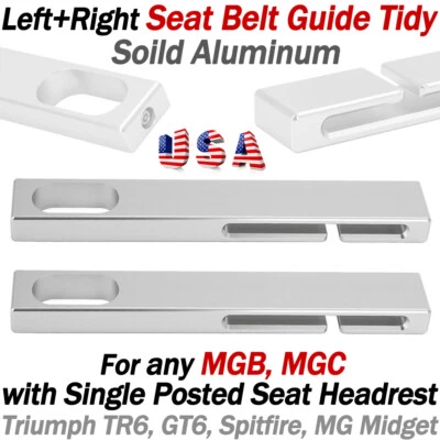 Para MG MGB MGC Midget Spitfire TR6 GT6 Aluminio Reposacabezas Cinturón Guía Ordenado Foto 1 de 4
