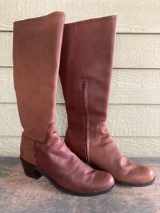 Pollini Way Out Tall Knee High Leather Boot Brown Women's EU sz 39 US sz 8.5/9 - Picture 1 of 18
