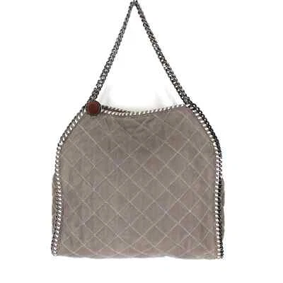 Stella McCartney Falabella Grey Quilted Canvas Chainlink Handbag Vegan Leather - Image 1 of 4