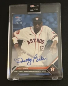 On-Card Auto #d/49 - Dusty Baker - 2023 Topps Now # 1045🔥 World Series Astros - Picture 1 of 2