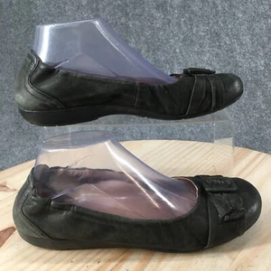 Abeo Shoes Womens 9 N Tabitha BIO System Slip On Ballet Flats Black Leather - Picture 1 of 17