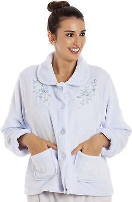 Camille Womens Blue Super Soft Button Up Bed ...