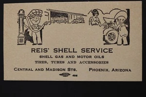REIS' SHELL SERVICE GAS & MOTOR OILS PHOENIX AZ CENTRAL AND MADISON STS - Picture 1 of 2