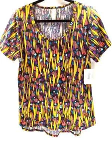 T-shirt donna LuLaRoe Classic taglia L multicolore geometrica scollo a scoop nuova con etichetta - Foto 1 di 9