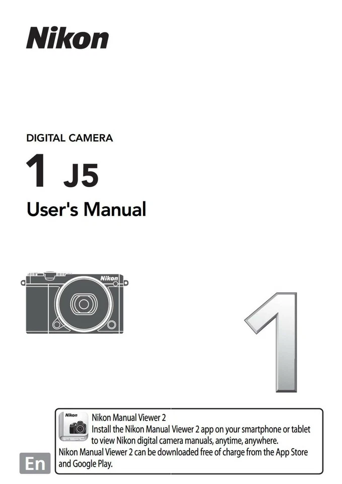 NIKON 1 J5 DIGITAL CAMERA PRINTED INSTRUCTION USER MANUAL 160 PAGES A5 FREE POST - Image 1 of 1