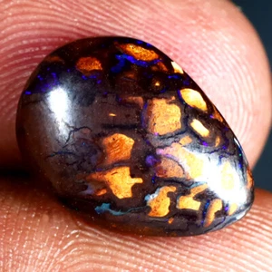 4.02 ct  Pear Cabochon (15 x 11 mm) Multi Color Australian Koroit Boulder Opal - Picture 1 of 1