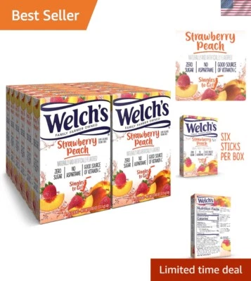 Welch's Strawberry Peach Singles To Go - Paquete de 12, mezcla de bebidas sin aspartamo Foto 1 de 4