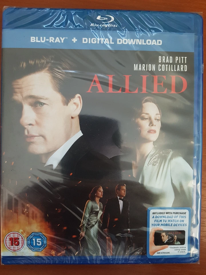 ALLIED BLU RAY - NEW & SEALED BRAD PITT, MARION COTILLARD, REGION B FREE POST - image 1 of 1