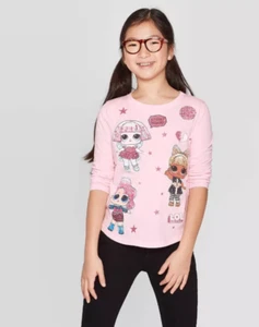 L.O.L. bambina Sorpresa! T-shirt manica lunga glitter rosa nuova con etichetta spedizione gratuita! - Foto 1 di 3