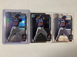 Bradley Zimmer RC LOT 3x 2015 Bowman Draft Refractor Chrome & Base #154 Indians - Picture 1 of 2