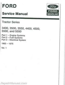 FORD 3400 3500 3550 4500 Ind 3-Cyl Tractor Only 65-75 Service Manual - Picture 1 of 1