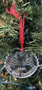 Waterford Marquis 2001 Crystal Wedding Swan Our First Christmas Ornament - Picture 1 of 5