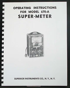 Superior Model 670-A Super-Meter Manual - Picture 1 of 1