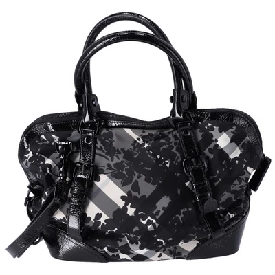 Burberry Nylon Beat Check Floral Florence Tote Black Gray - Image 1 of 4