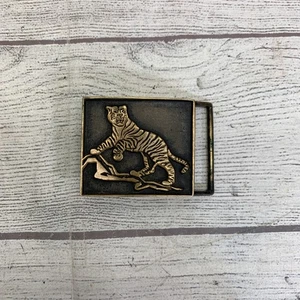 1980 J. Zerah Tiger Handmade Solid Brass Belt Buckle Vintage Rare - Picture 1 of 8