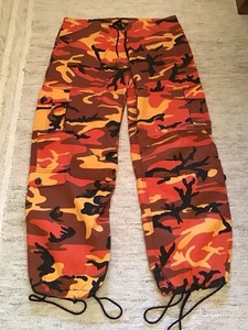 New ROTHCO Women's Paratrooper Colored Camo Fatigue Pants, ORANGE, SMALL - Picture 1 of 7