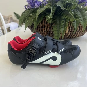 NUEVOS PELOTON K20 Zapatos de Ciclismo Talla 43 Para Hombres 10 EE. UU. Negro Blanco PL-SH - 02 Parte Superior Baja - Imagen 1 de 11