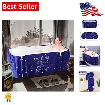 Lightweight Foldable Bath Tub - Spacious Soaking for Adults with Polished Finish - Image 1 of 4