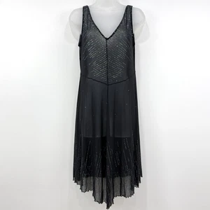 VTG Y2K Amanda Smith Dress Womens M Sequins Witchy Fairy Grunge Whimsigoth Sheer - Picture 1 of 9