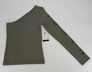 Nike Shirt Damen XS (0-2) Sportswear One Shoulder Top Light Army Y2K CZ8188 320 - Bild 1 von 15