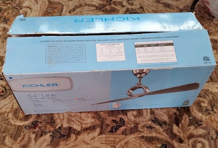 New Kichler Link 54" Link Fan, Brushed Nickel, Silver/Non-Reversible - 300168NI - Image 1 of 4