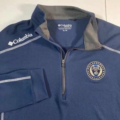 Pullover de golf Philadelphia Union Columbia XL azul omnimecha escopeta 1/4 cremallera Foto 1 de 4