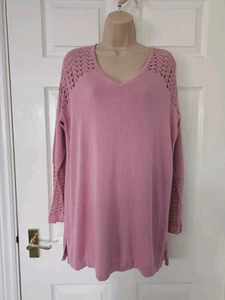 Woolovers Lightweight Lingline Jumper Lace Detail Neck & Cuffs Size S P2P 21.5" - Picture 1 of 11