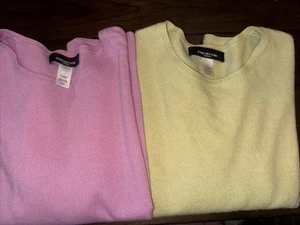 Paket 2 Jones New York Pullover Damen 1X 100% Kaschmir Kurzarm Pulli Oberteil - Bild 1 von 11