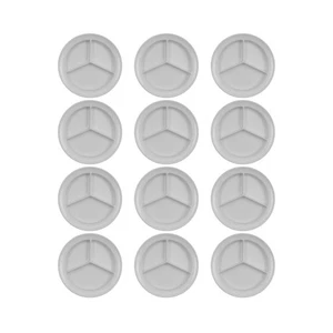 Kingline Divided Plate Deep Compartment Plate with 3 Compartments for Home an... - Picture 1 of 7