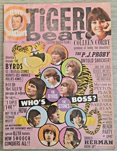 TIGER BEAT Oct 1965 Vol 1 #2 Byrds Stones Beatles Herman Illya Beach Boys & More - Picture 1 of 11