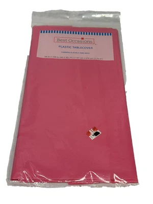 BEST OCCASIONS plastic table cover 58 X 108 rectangle PINK - Image 1 of 2