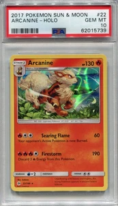 Very Low POP - 2017 Pokemon Sun & Moon Arcanine Holo 22 PSA 10 - Picture 1 of 1